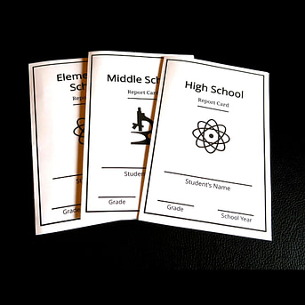 elementary, middle school, and high school report cards