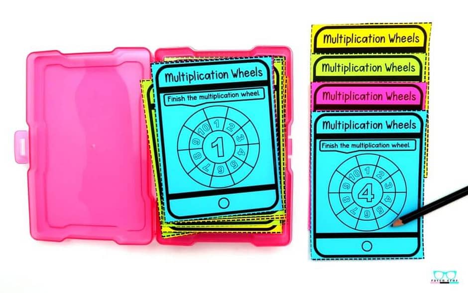 multiplication wheel task cards 