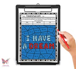 I have a dream Martin Luther King Day activity for 3rd-4th grade math