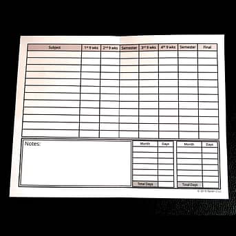 printable report card